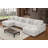 Chenille Modular U-shaped Chaise Sectional with Two Large Ottomans-987183118