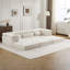 Canapé à compression Mahjong, canapé-lit convertible au sol, canapé modulaire modulaire désossé DIY, aucun assemblage requis, tissu polaire circulaire, surdimensionné à 3 places avec 3 coussins, blanc-1394532272-1394532275