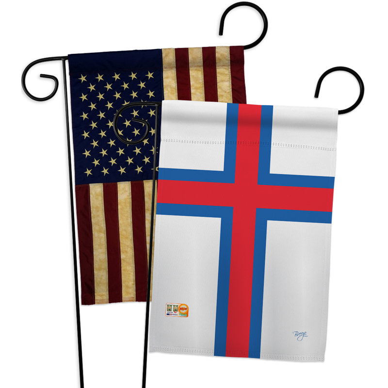 Ensemble de drapeaux décoratifs en polyester 2 faces 19 x 13 po pour le jardin des îles féroé impressions