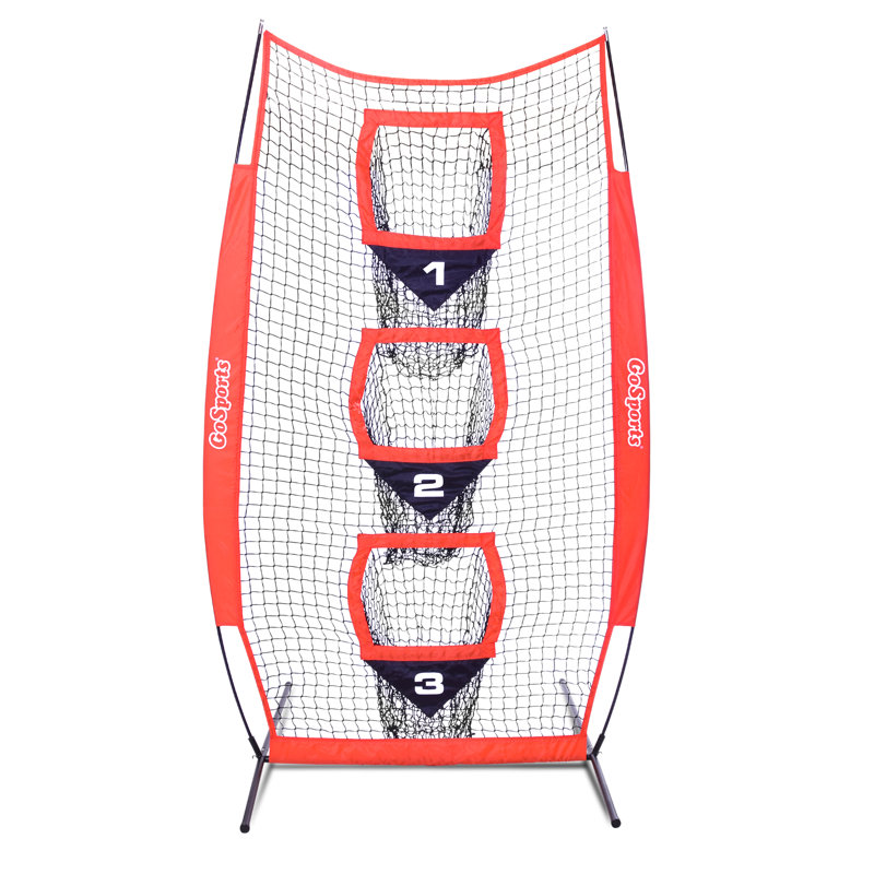 Filet de lancer de soccer GoSports 8 x 4 pi - rouge, Rouge
