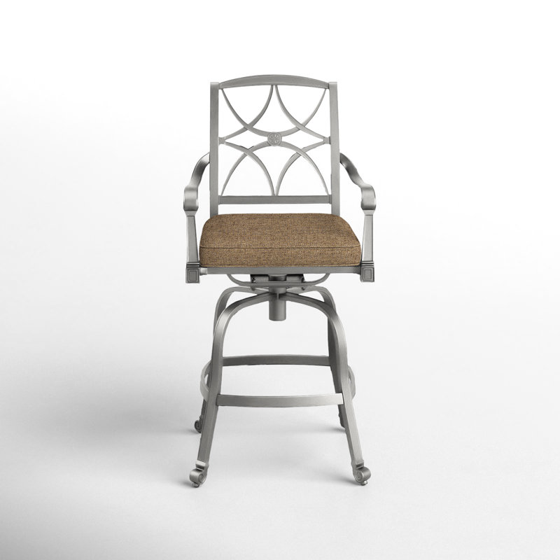 Tabouret de bar avec coussin Wiltshire, Sésame, Étain, 30,25 po