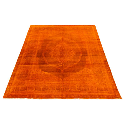 One of kind Hand-Knotted Vibrance Orange Rug 6'1" x 8'9"