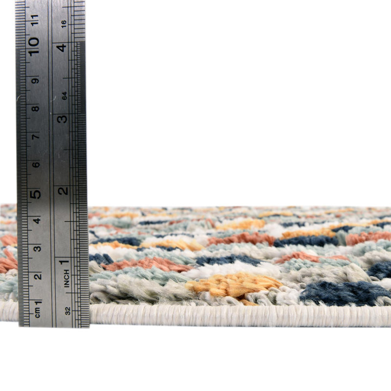 Contemporary Amarissa Area Rug Ivory-Multi Color, Rectangle 9' x 12'