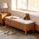 Banc de repose-pieds de rangement multifonctionnel de 50,8 pouces ench Banc de repose-pieds avec banc en bois d'hévéa massif avec siège en lin, banc de rangement pour chambre à coucher, range-chaussures pour chambre à coucher, salon, entrée,