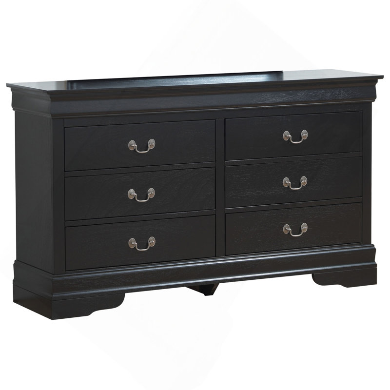 Commode 6 tiroirs, Noir