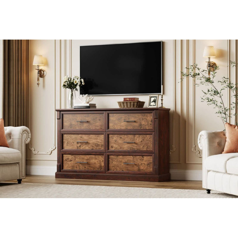 Commode 6 tiroirs Modern Modern, Brun