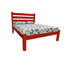 Structure de lit simple rouge en bois massif