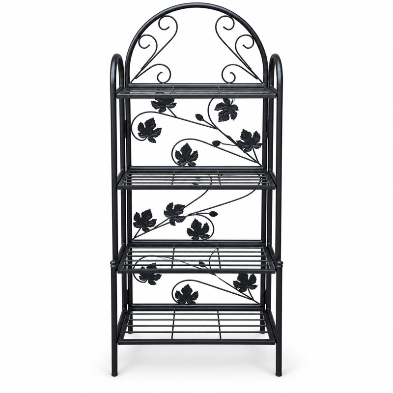 Lavone 23'' Steel Standard Baker's Rack with Microwave Compatibility, Black