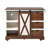 55.5" Farmhouse Kitchen Island with Drop Leaf, Kitchen Storage Island with Barn Door, Power Outlet, Rolling Kitchen Cart on Wheels with Spice Rack, for Home, Kitchen, Dining Room, White-1383924255
