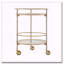 Chariot-bar rond avec tablettes en verre trempé et accents dorés-65394256