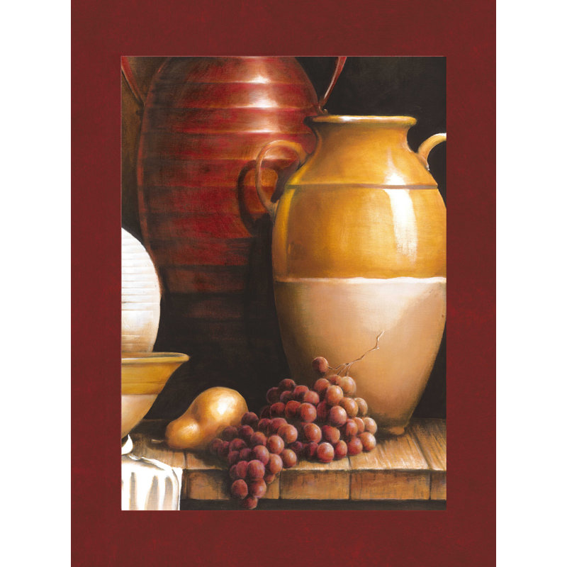 Nature morte pots - peinture sur toile tendue, H 16 po x l 12 po