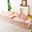 Canapé polyvalent en velours rose tortue: siège convertible à deux places avec méridienne gauche (chaise longue inclinable moelleuse pour les loisirs confortables), avec sièges en face à face, permutable entre la forme en L et la droite-129937166