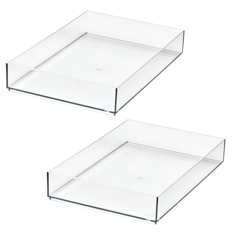 Ensemble de 2 plateaux de rangement pour tiroir de maquillage iDesign - Transparent