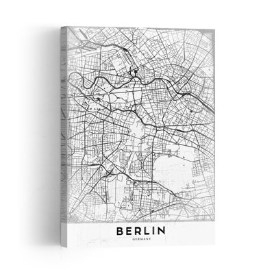 Carte de la ville de Berlin, rétro, art abstrait rétro, impression murale