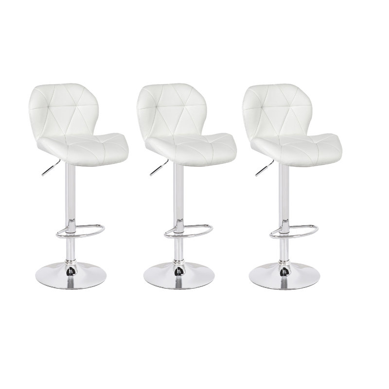 Tabouret de bar pivotant à hauteur réglable Blake, Blanc