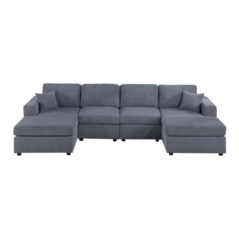 2pc Sectional Sofa Set, Gray