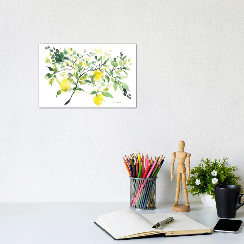Lemon Branch 1 Piece Wrapped Canvas Painting, 20.32 cm H x 30.48 cm W