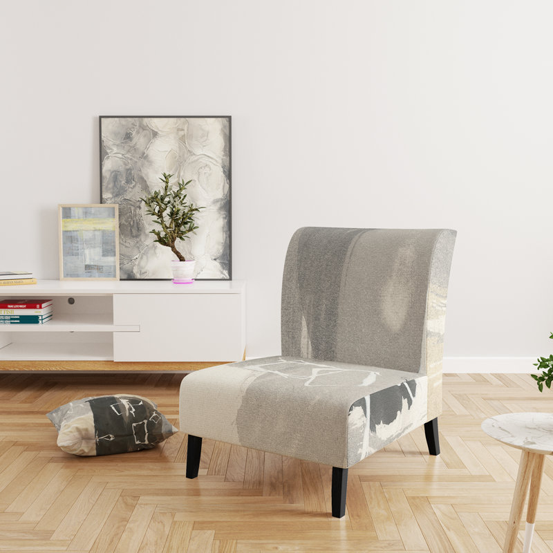 Glam Dancing Shape I - Modern Upholstered Slipper Chair