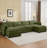 133" Corduroy 4-Seater Sectional Sofa With 2 Movable Ottomans, Modular Design-265677179