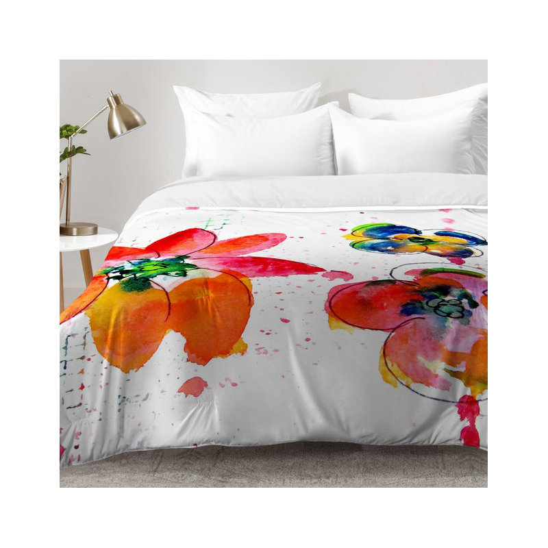 Laura Trevey Modern & Contemporary Polyester Floral Comforter, Twin XL Comforter + 1 Standard Sham