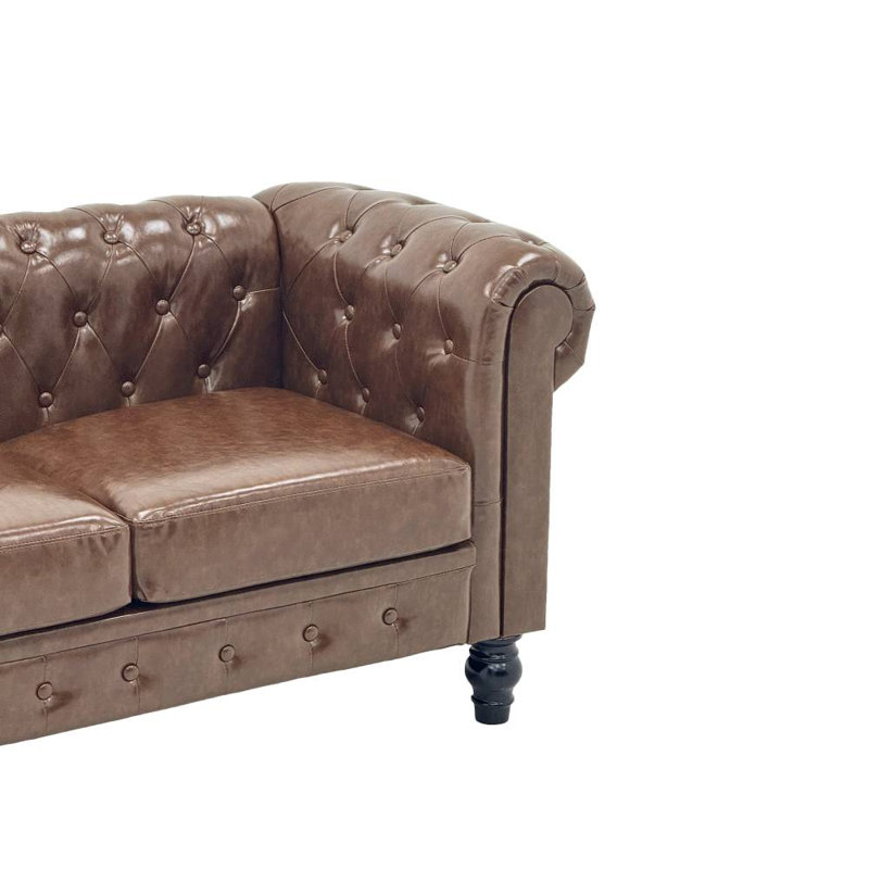 Canapé 3 places (brun), Brown Faux Leather