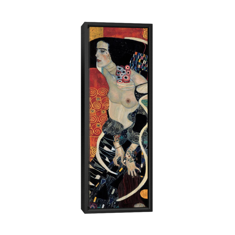 «Judith II, 1909» par Gustav Klimt, reproduction d'art sur toile tendue, H 60 po x l 20 po x P 1,5 po, Cadre noir
