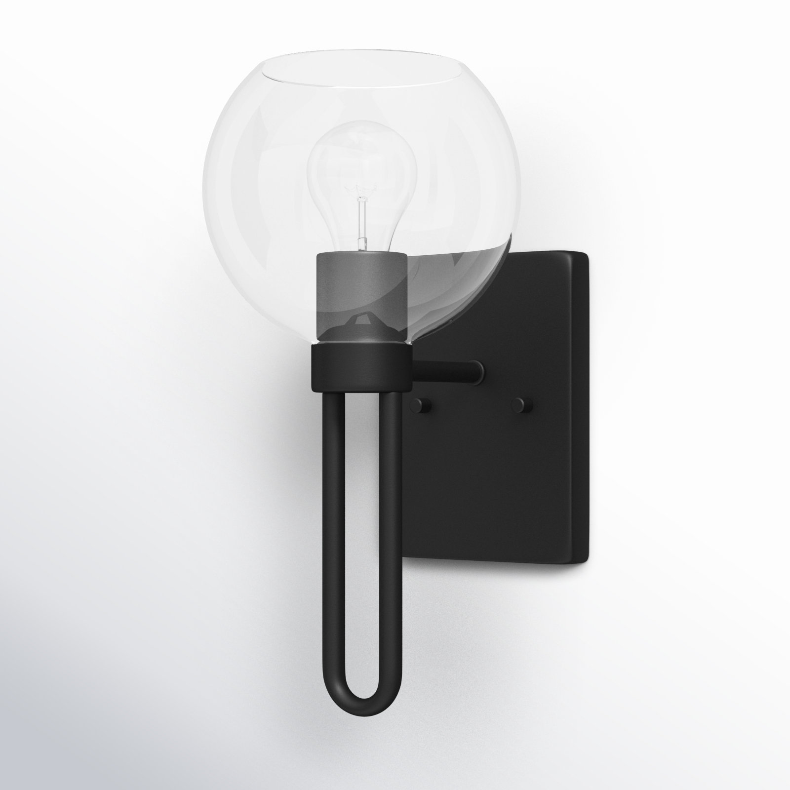 Single Transparent Dimmable Bath Sconce, Midnight Black
