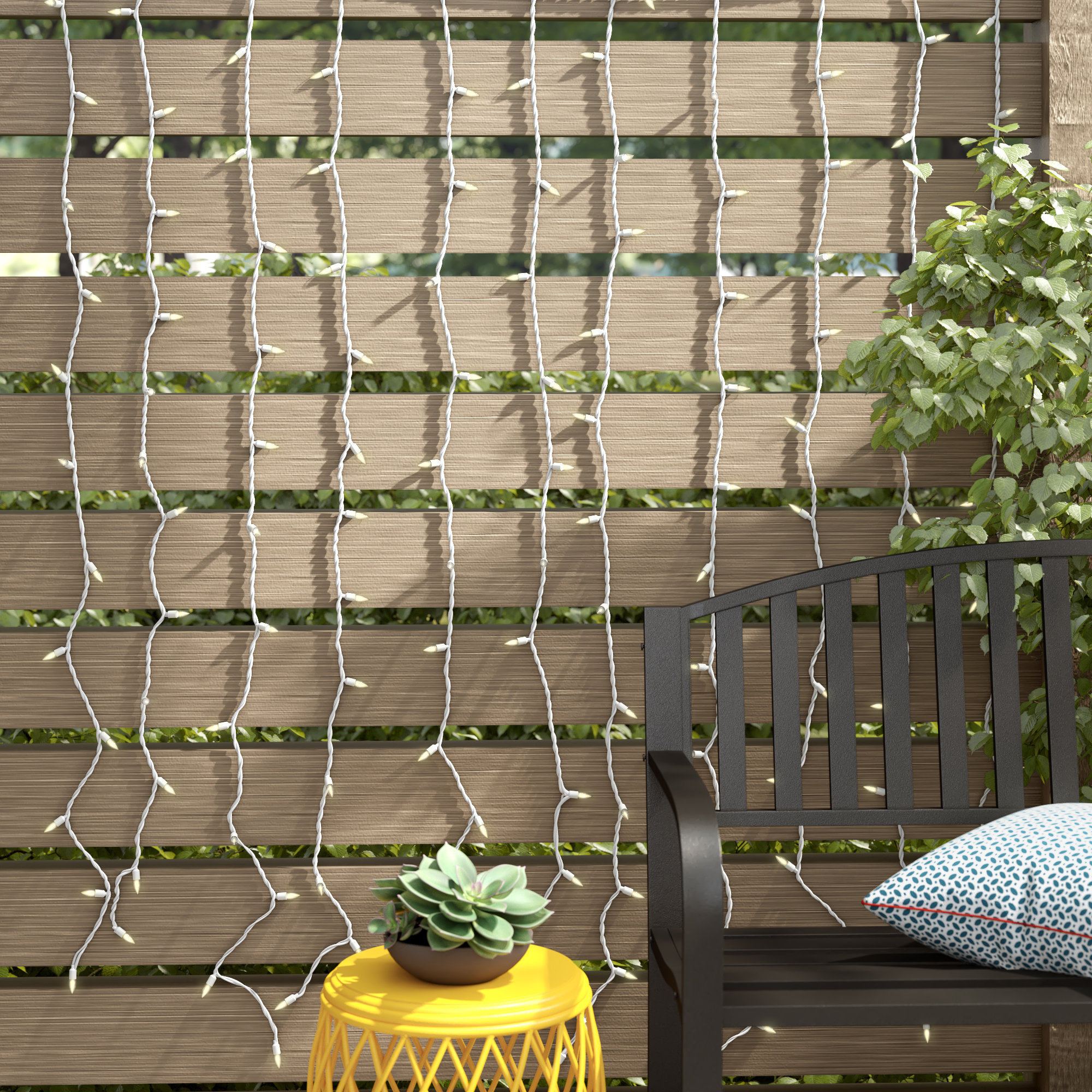 Caln 6'' Curtain String Lights, Non-Twinkle