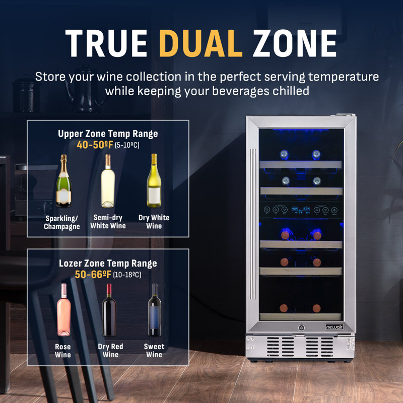 29 Bottle Dual Zone Built-In Wine Refrigerator