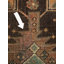 Tapis semi-antique brun foncé Tribal