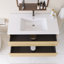 Meuble-lavabo mural simple avec plateau en résine intégré blanc-2042215559-2042215609