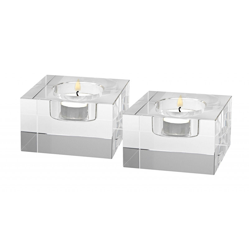 2'' H Crystal Tabletop Tealight Holder