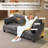 83.86"W Linen Blend Piped T-Cushions 2-Seat Loveseat Sofa -157209013