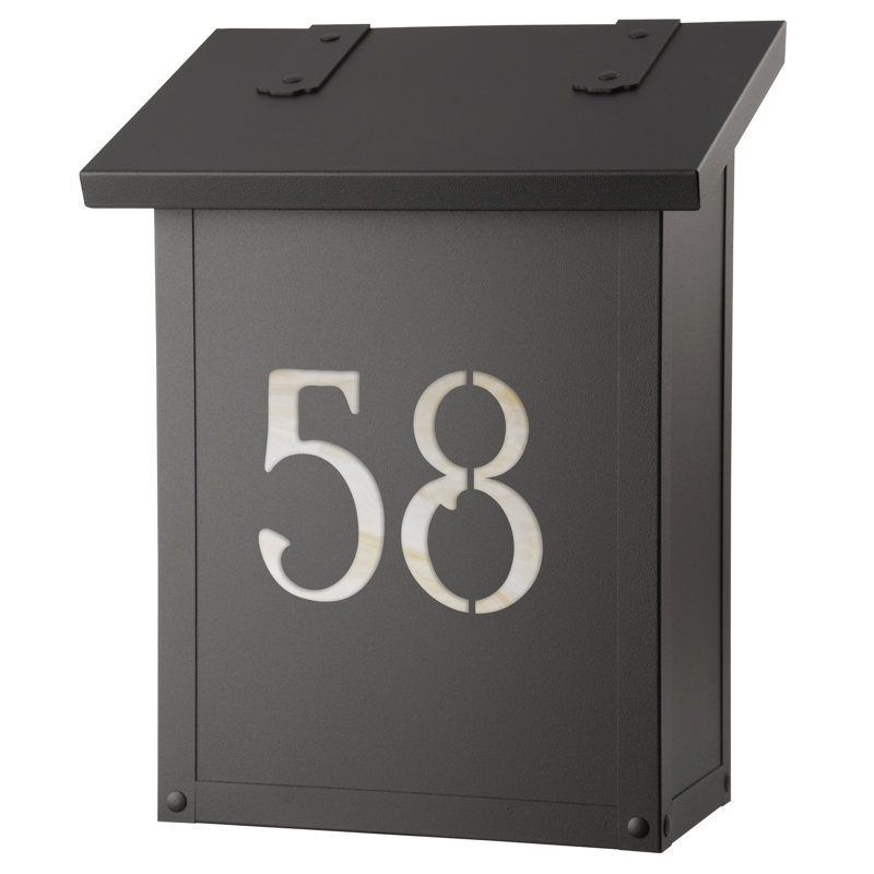 Boîte aux lettres murale classique, Noir texturé, Miel