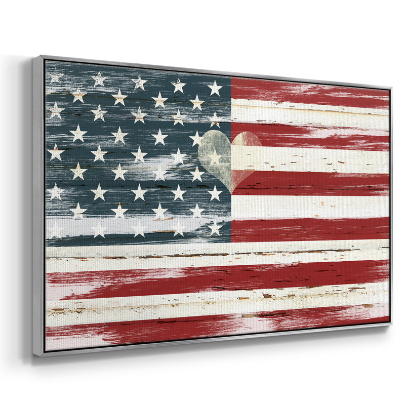 «Heart of America», toile tendue avec châssis, Argent, H 25 po x l 37 po x P 2 po