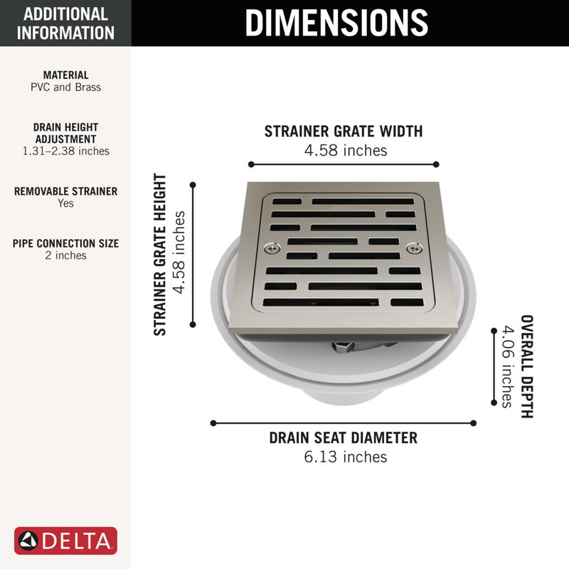 Tile-In Shower Drain, Stainless