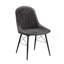 Ensemble de 2 chaises d'appoint Abraham en tissu gris foncé et finition noire