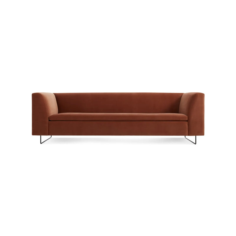 Bonnie Upholstered Sofa, 29" H x 96" W x 33" D, Copper Velvet Polyester Blend
