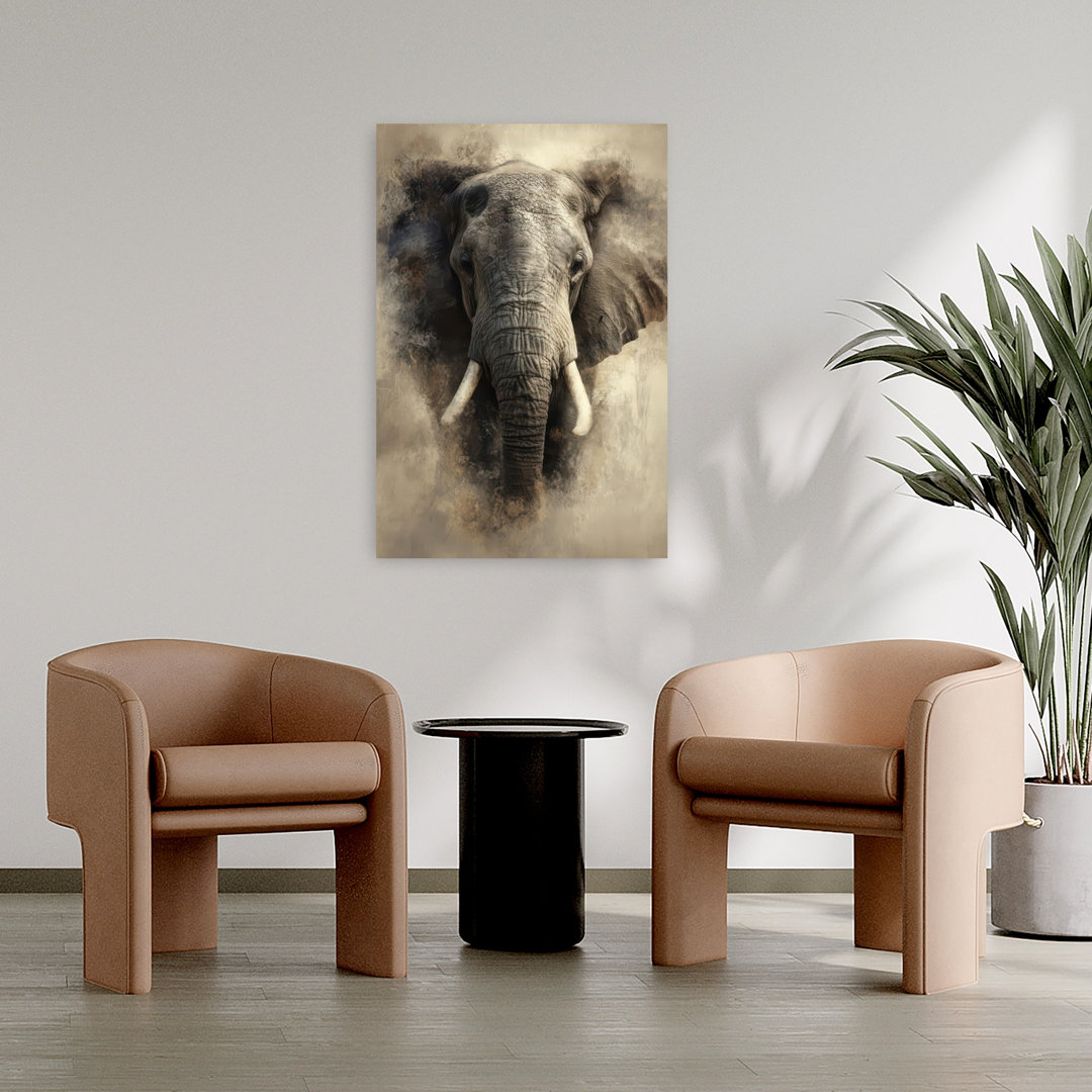 Majestic Elephant Portrait Contemporary Wall Art Print