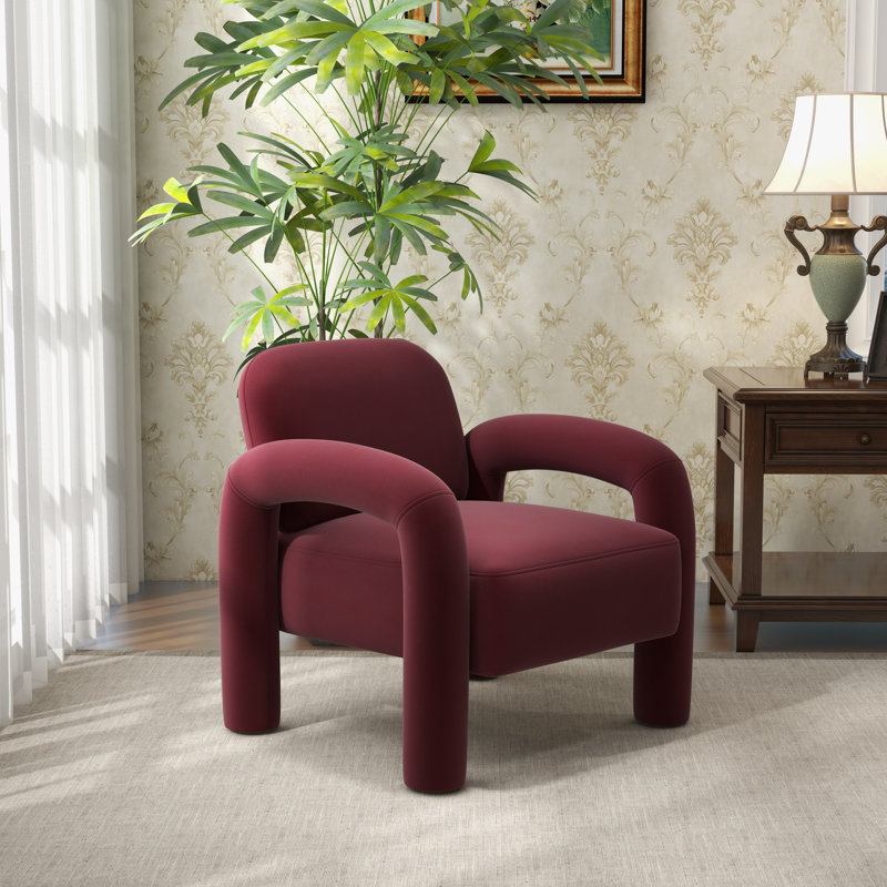 Velvet Armchair, Red