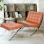 Fauteuil d'appoint inclinable en cuir brun-967655245