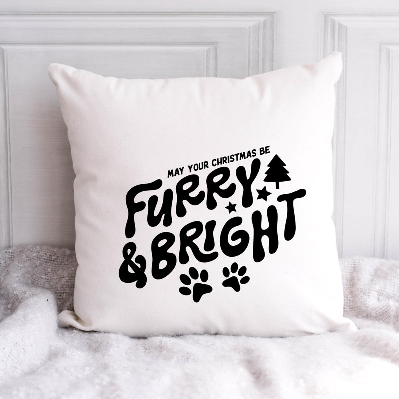 Coussin ChristmasDog_Noir-01, 16 po x 16 po