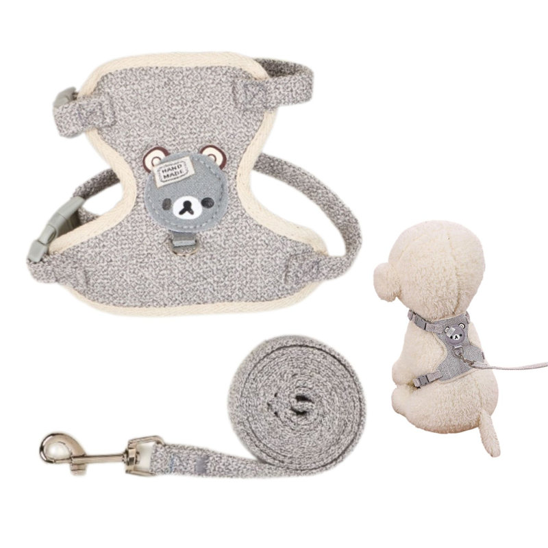 Harnais pour chat avec laisse réglable pour la marche, gris, Gris
