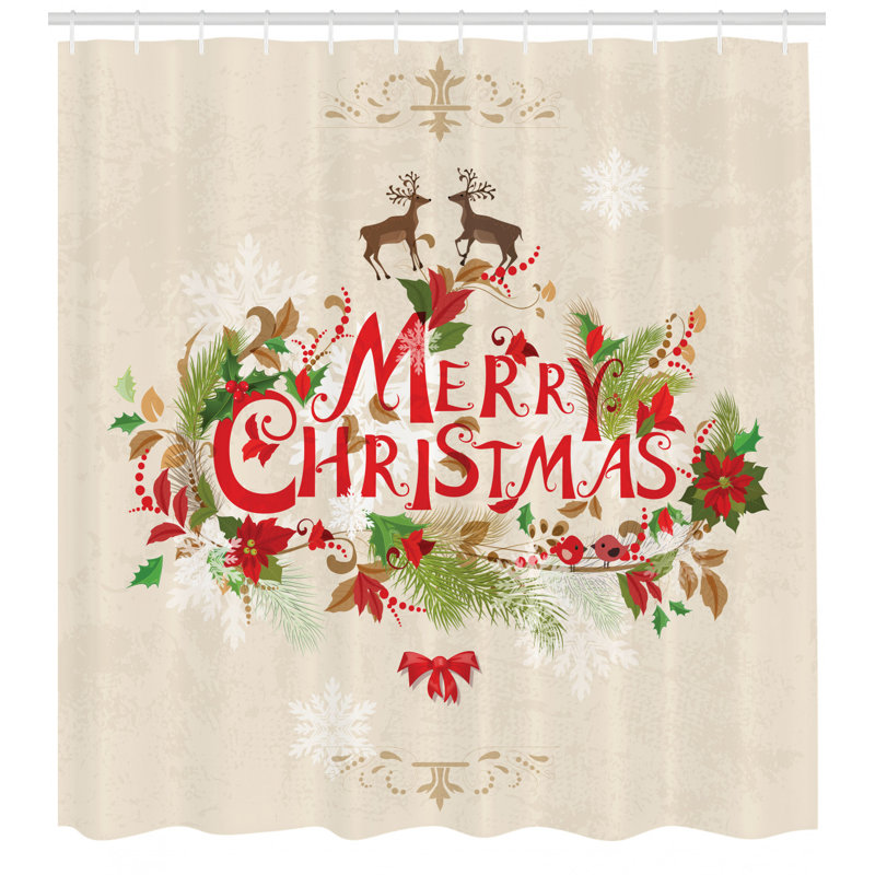 Shower Curtain with Hooks Included, 75" H x 69" W