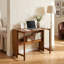 Bureau pliable en bambou de 32,5 po de large avec bureau et tablette de rangement-132828327