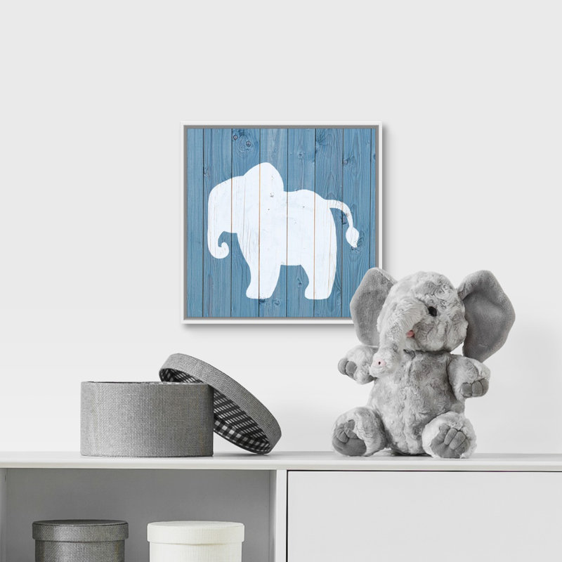 « éléphant zoo animal shape », impression, H 12 po x l 12 po x P 1,75 po, Cadre pour toile flottant blanc