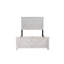Lit double de style moderne gris avec tête de lit en bois massif gris et luxueux