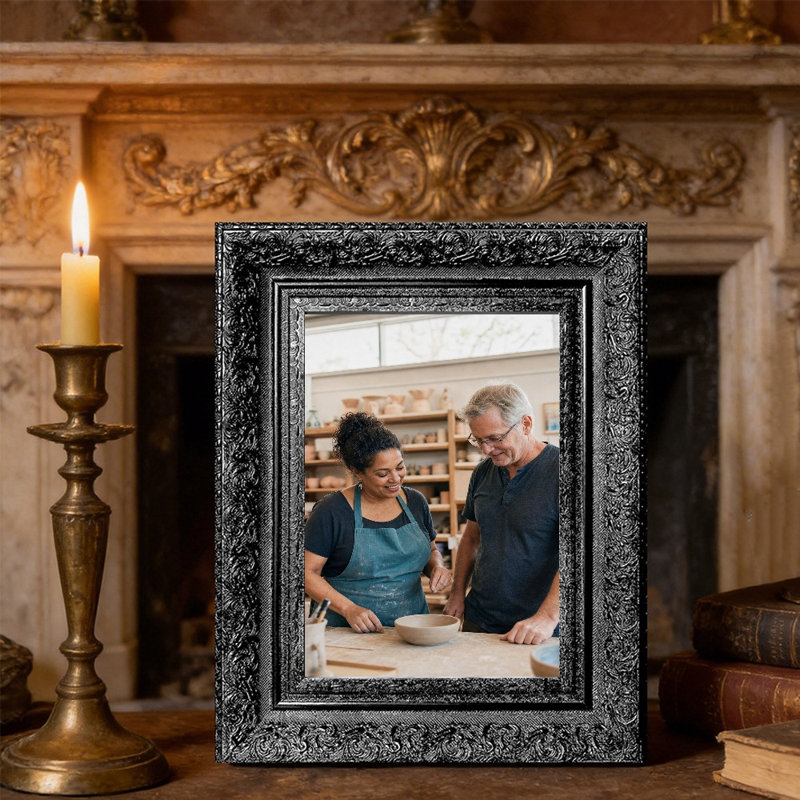 Cadre photo noir à 3 lignes épurées pour photos et tablettes de bureau 11 po x 14 po