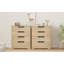 4 Drawer Dresser for Bedroom, Natural Chest of Drawers with Embedded Handles Design, Wooden Dresser Organizer-983396494