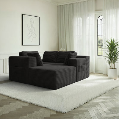 Canapé modulaire Cloud avec méridienne en L, siège profond, aucun assemblage requis, canapé de salon et de chambre à coucher
